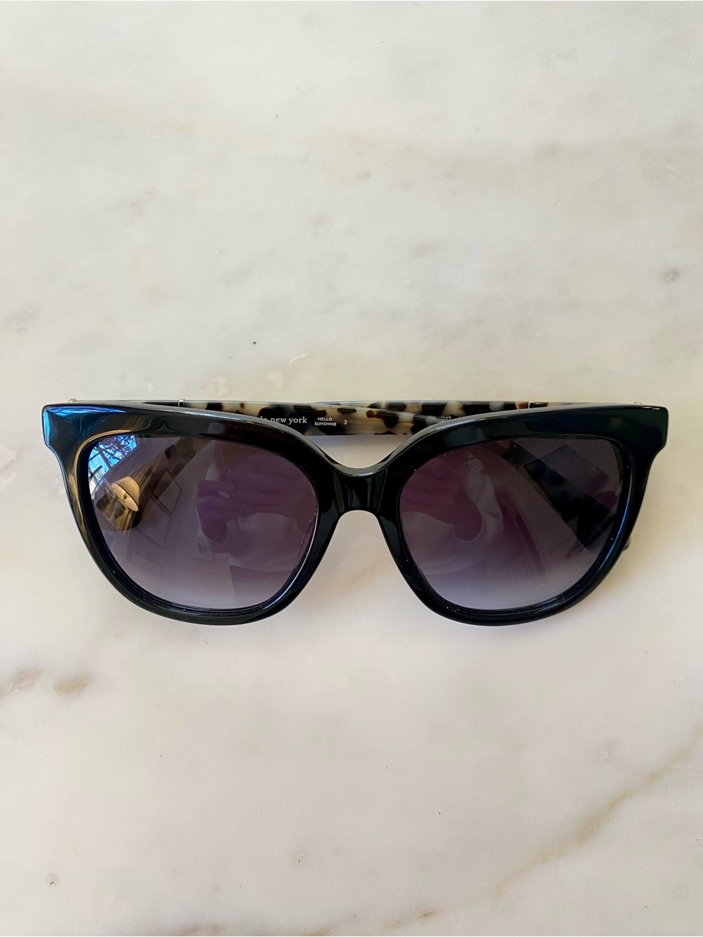 Kate Spade Kahlis Classic Black Cat-Eye Sunglasses with Tortoise Arms